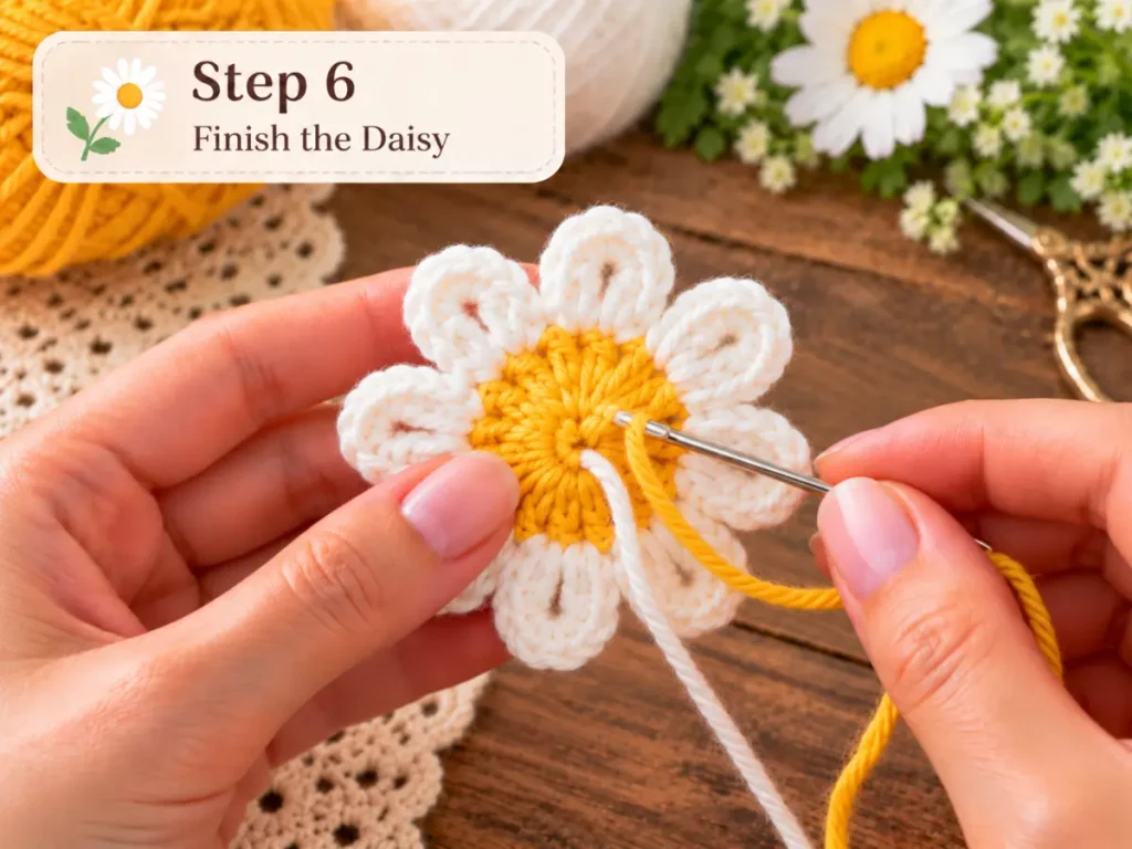 Crochet Daisy Pattern – Free 10-Petal Tutorial